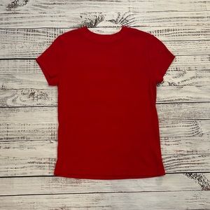 Red Ribbed Fitted Shirt